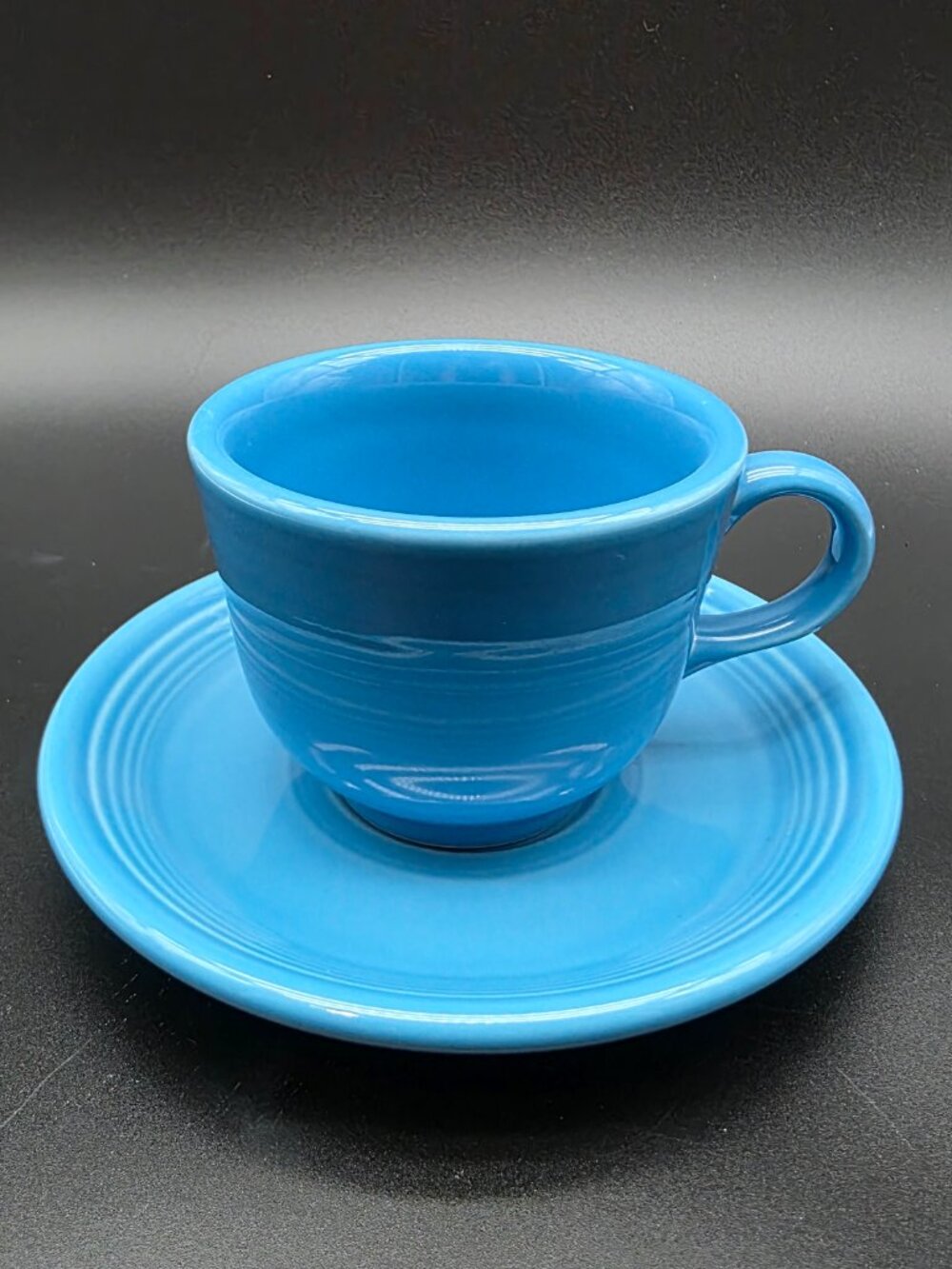 Fiesta Peacock Tea Cup & Saucer Homer Laughlin Fiestaware Retired